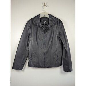 Leather Moto Jacket Women's Size Large Biker Witchy Y2K Goth Whimsigoth Vintage